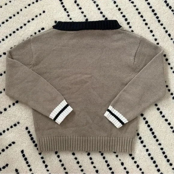 Vintage Kids Happy Fella Neutral Striped Preppy Sweater Size 4 - Picture 3 of 3